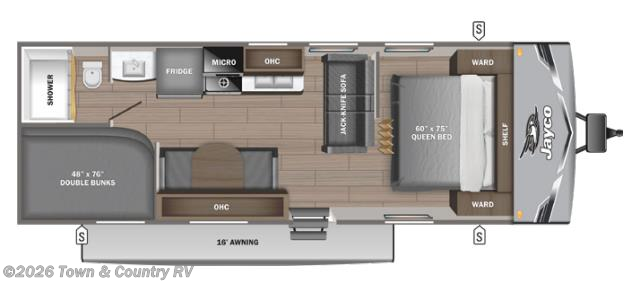 Floorplan of 2026 Jayco Jay Flight SLX 260BH