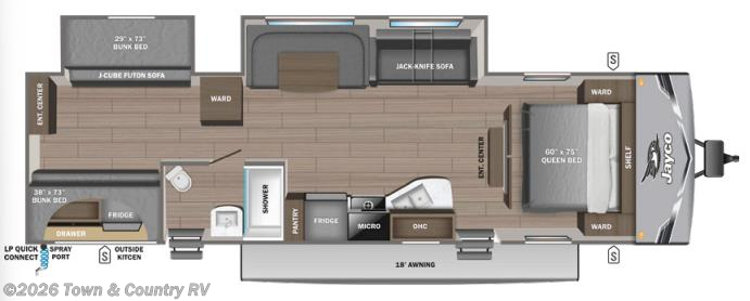 Floorplan of 2026 Jayco Jay Flight SLX 321BDS