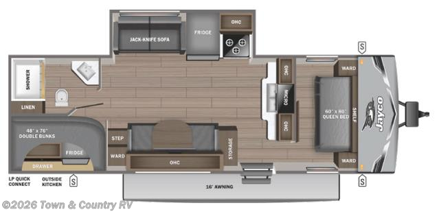 Floorplan of 2026 Jayco Jay Flight SLX 265BHS