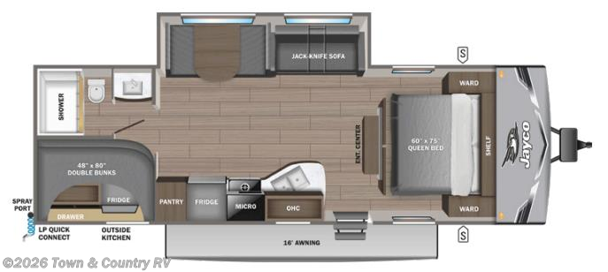 Floorplan of 2026 Jayco Jay Flight SLX 261BHS