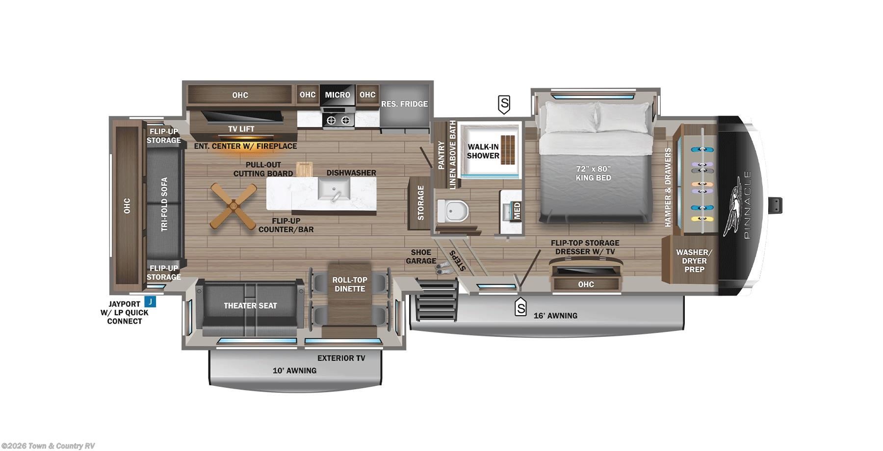 Floorplan of 2026 Jayco Pinnacle 32RLTS