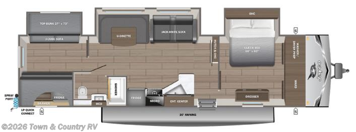 Floorplan of 2026 Jayco Jay Flight SLX 325BHT