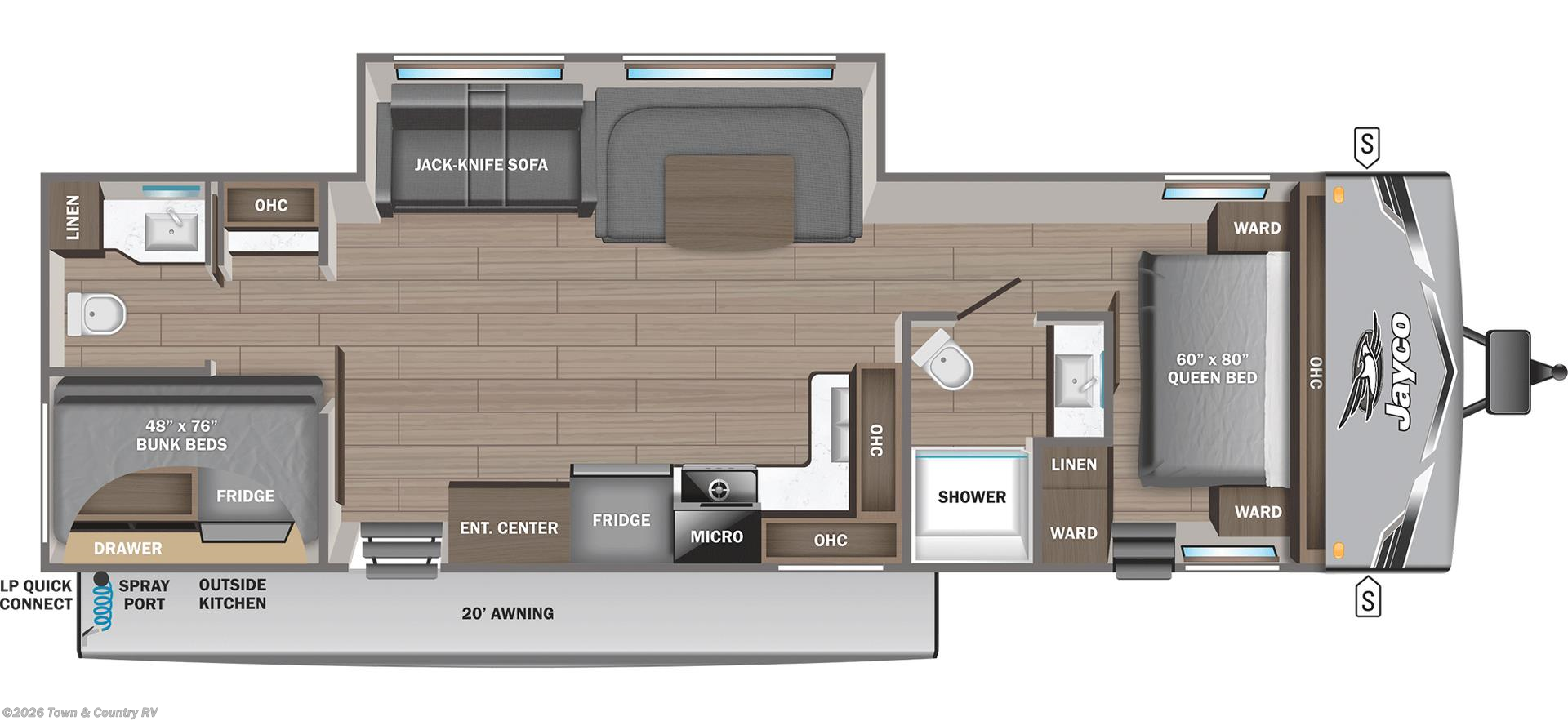 Floorplan of 2026 Jayco Jay Flight SLX 330TBS