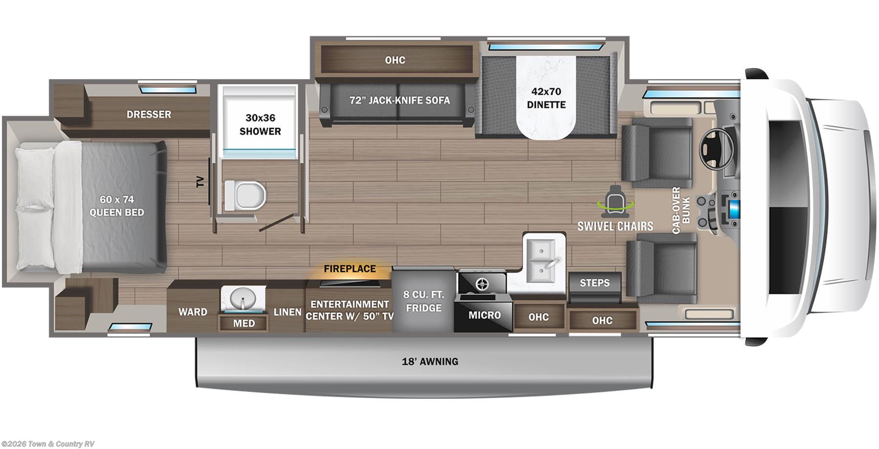 Floorplan of 2023 Jayco Greyhawk 30Z