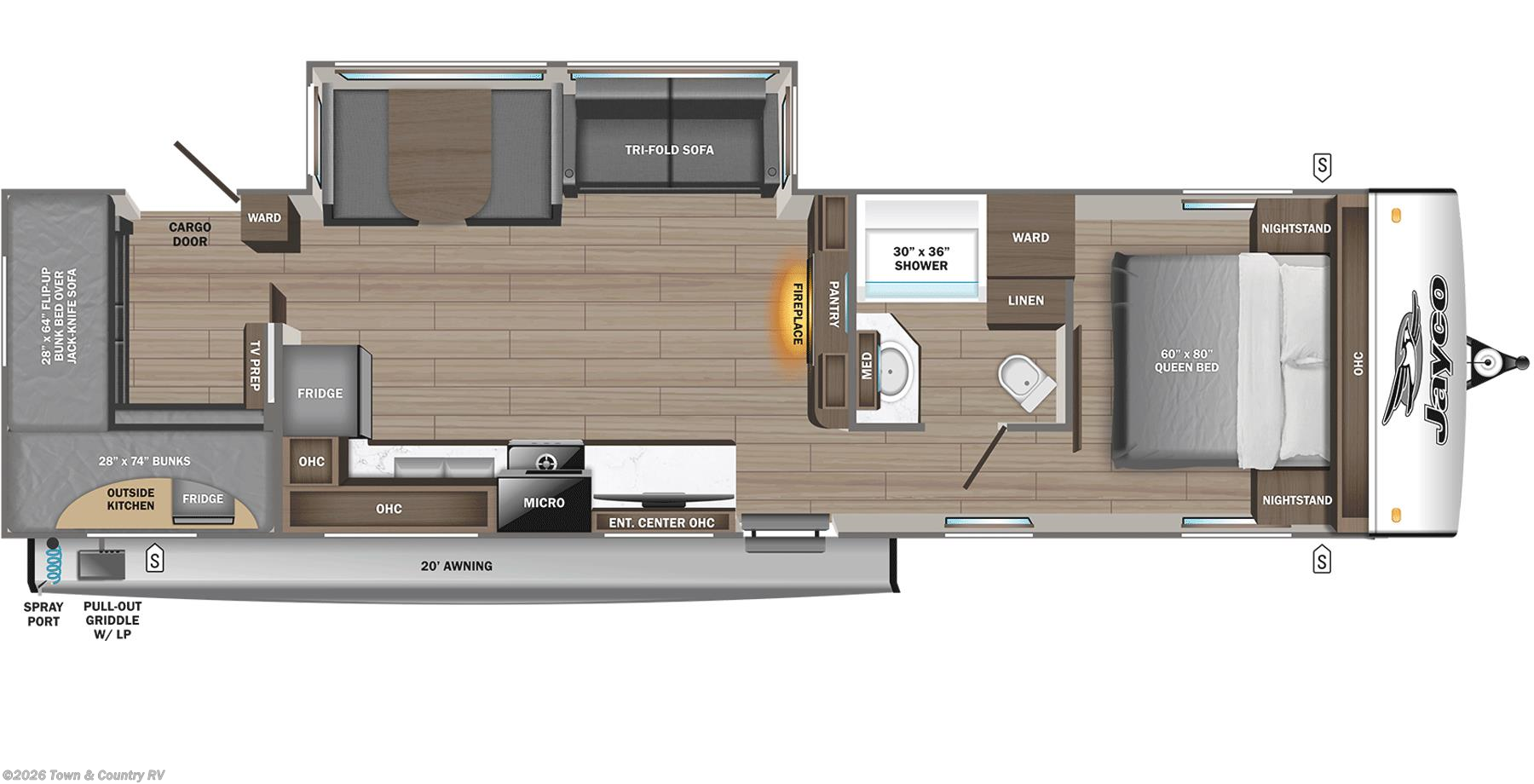 Floorplan of 2026 Jayco Jay Feather 29QBH