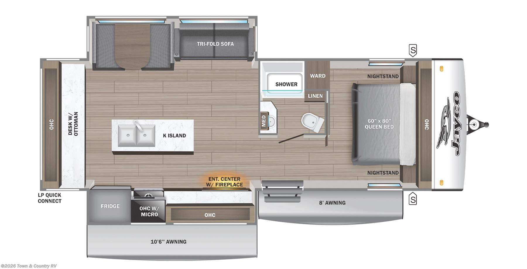 Floorplan of 2026 Jayco Jay Feather 27MK