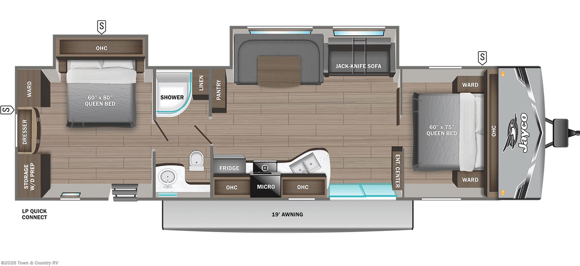 Floorplan of 2026 Jayco Jay Flight SLX 380DQS