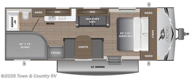 Floorplan of 2026 Jayco Jay Flight SLX 250BH