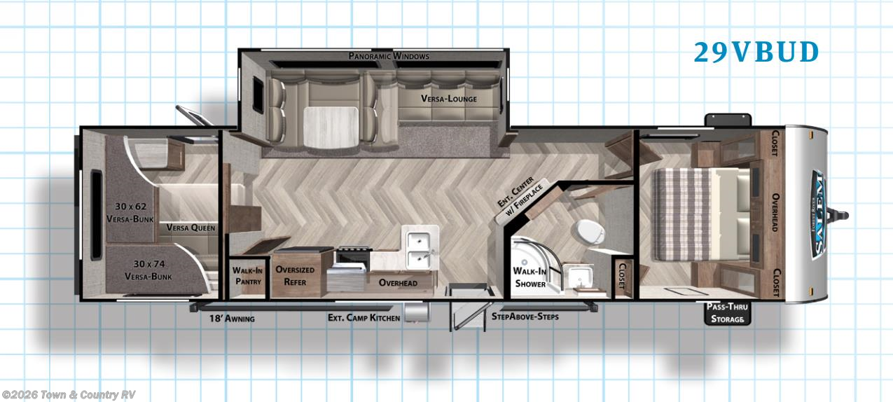 Floorplan of 2021 Forest River Salem 29VBUD