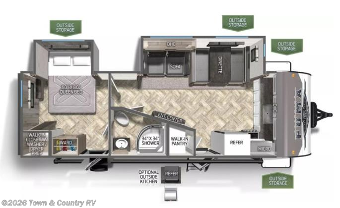 Floorplan of 2024 Palomino Puma 26FKDS