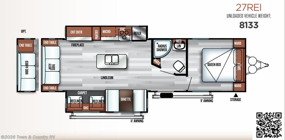 Floorplan of 2018 Forest River Salem 27REI