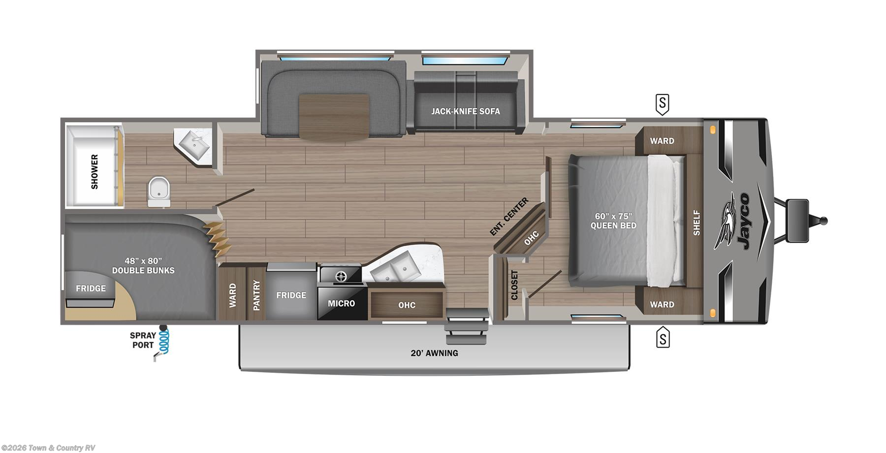 Floorplan of 2023 Jayco Jay Flight 295BHS