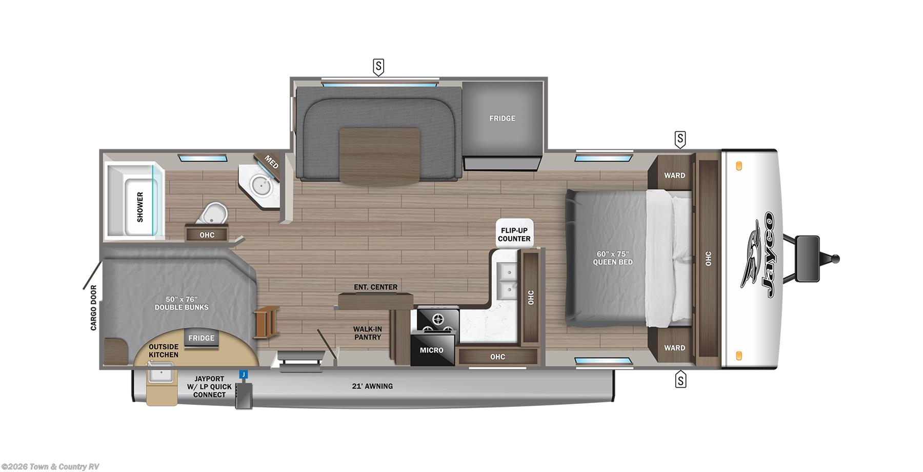 Floorplan of 2023 Jayco Jay Feather 24BH
