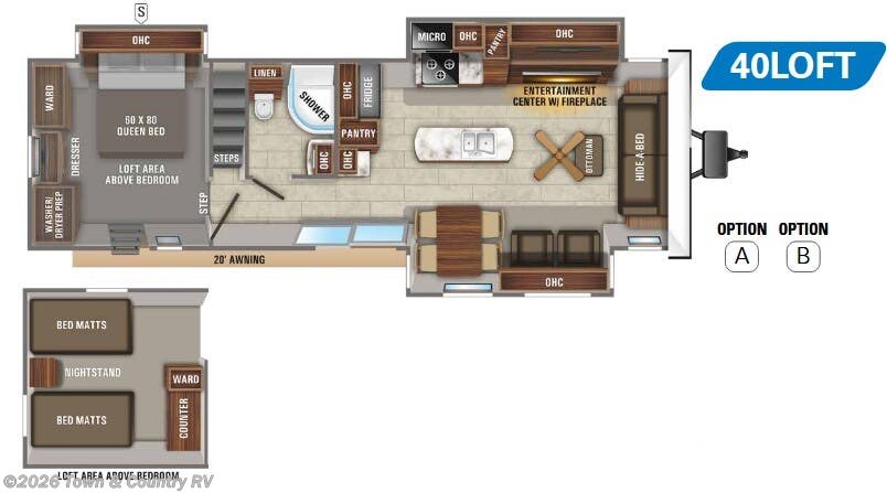 Floorplan of 2020 Jayco Jay Flight Bungalow 40LOFT