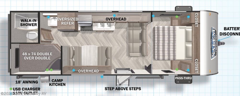 Floorplan of 2022 Forest River Salem Cruise Lite 261BHXL