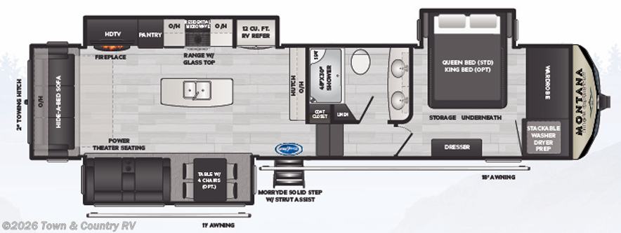 Floorplan of 2021 Keystone Montana High Country 331RL