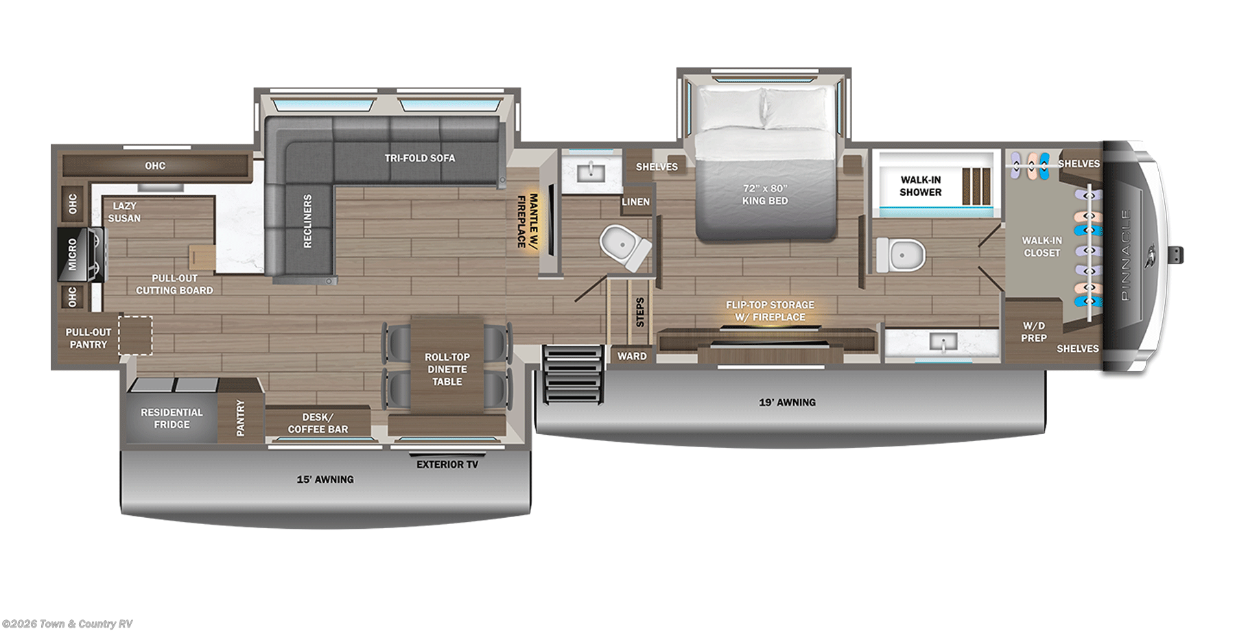 Floorplan of 2027 Jayco Pinnacle 38FBRK