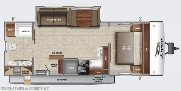 Floorplan of 2022 Jayco Jay Feather 25RB