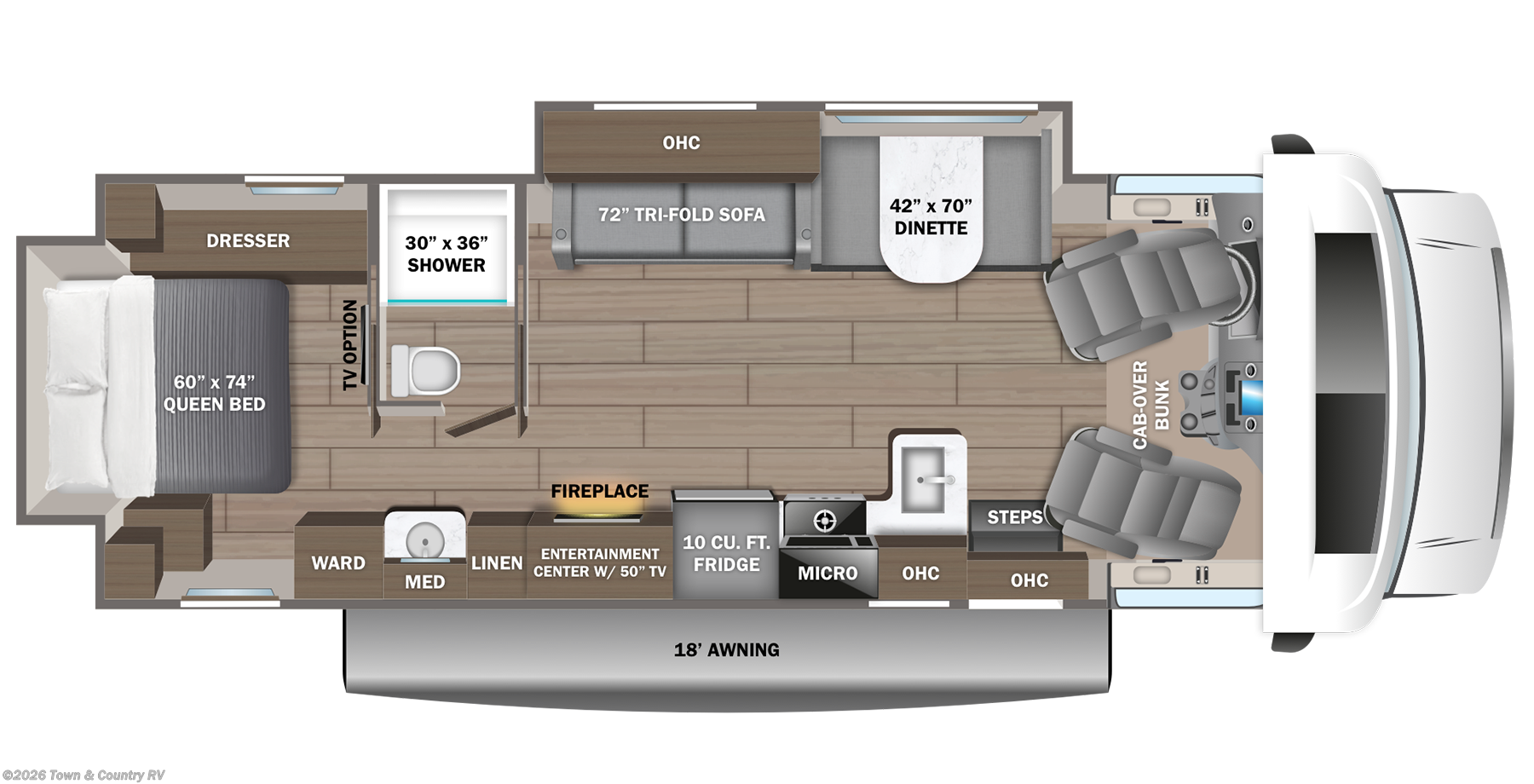 Floorplan of 2027 Jayco Greyhawk 30Z