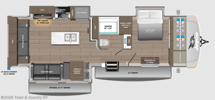 Floorplan of 2027 Jayco Eagle 294CKBS