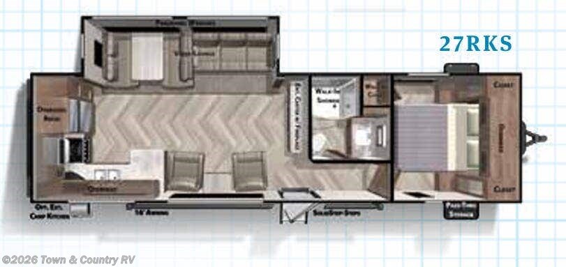 Floorplan of 2020 Forest River Salem 27RKS