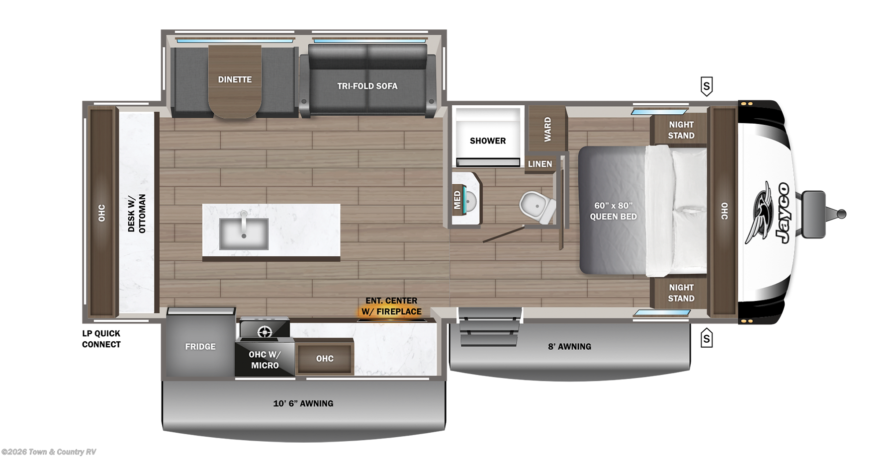 Floorplan of 2027 Jayco Jay Feather 27MK