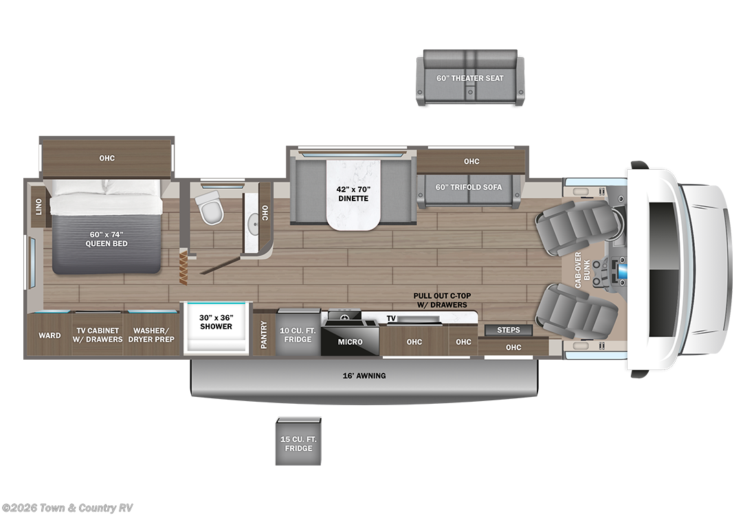 Floorplan of 2027 Jayco Greyhawk 29MV