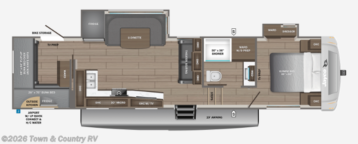 Floorplan of 2027 Jayco Eagle 31QBH