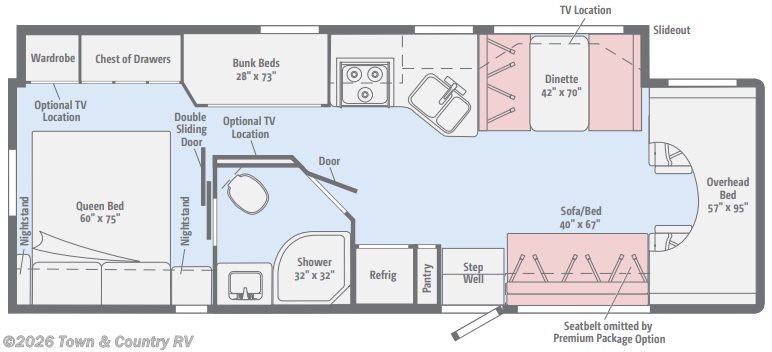 Floorplan of 2017 Winnebago Minnie Winnie 31G