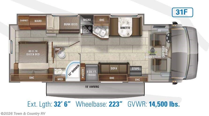 Floorplan of 2021 Jayco Redhawk 31F