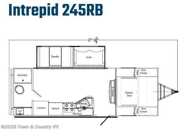 Floorplan of 2024 Riverside RV Intrepid 245RB