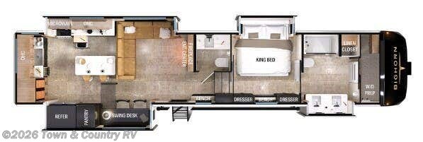 Floorplan of 2025 Heartland Bighorn 391MFB