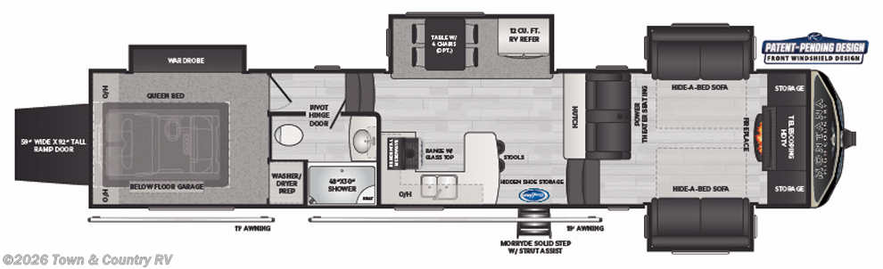 Floorplan of 2021 Keystone Montana High Country 383TH