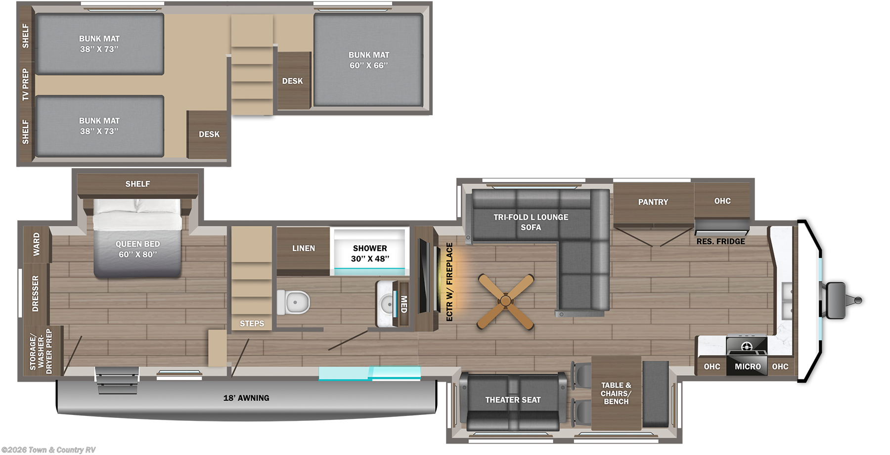 Floorplan of 2027 Jayco Jay Flight Bungalow 404LOFT