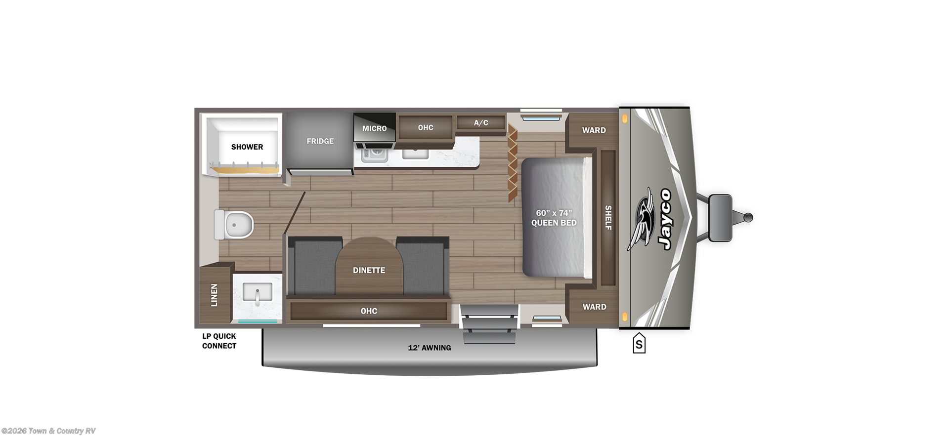 Floorplan of 2027 Jayco Jay Flight 175FQ