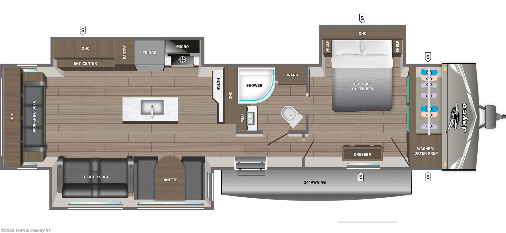 Floorplan of 2027 Jayco Jay Flight 334RTS