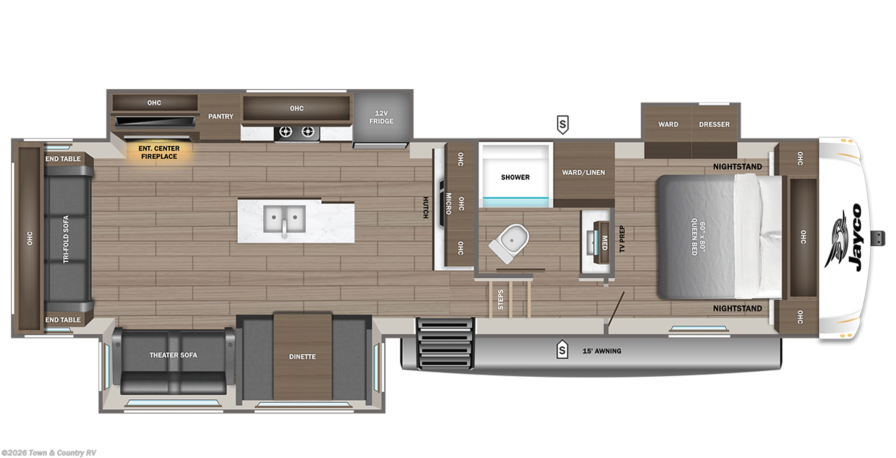 Floorplan of 2027 Jayco Eagle SLE 30RLT