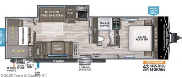 Floorplan of 2022 Grand Design Transcend Xplor 297QB