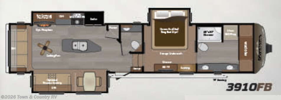 Floorplan of 2015 Keystone Montana 3910FB