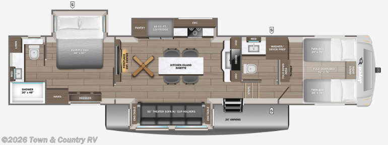 Floorplan of 2027 Jayco Eagle 367TBTS