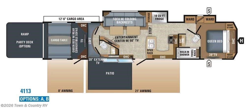 Floorplan of 2019 Jayco Seismic 4113