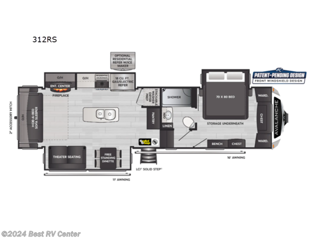 2023 Keystone Avalanche 312RS - New Fifth Wheel For Sale by Best RV Center in Turlock, California