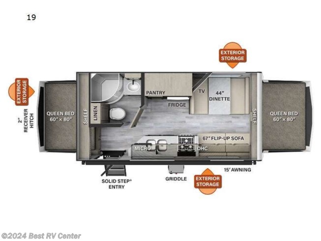 2023 Forest River Rockwood Roo 19 - New Travel Trailer For Sale by Best RV Center in Turlock, California