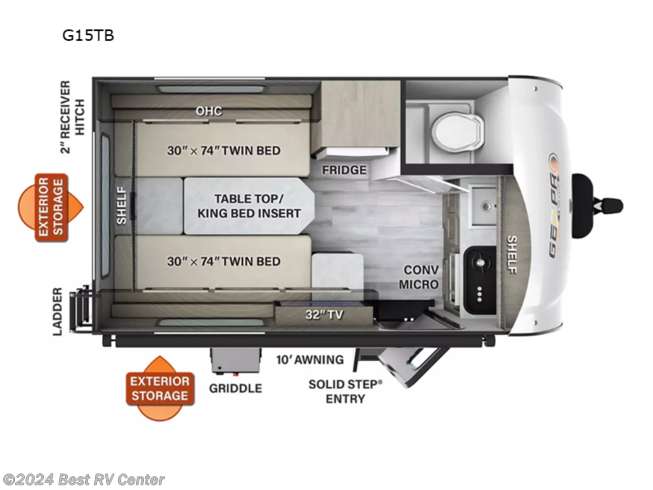 2024 Forest River Rockwood Geo Pro G15TB - New Travel Trailer For Sale by Best RV Center in Turlock, California