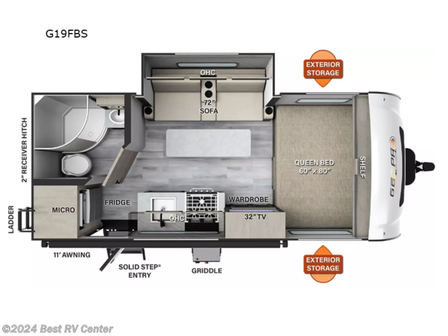 2024 Forest River Rockwood Geo Pro G19FBS - New Travel Trailer For Sale by Best RV Center in Turlock, California