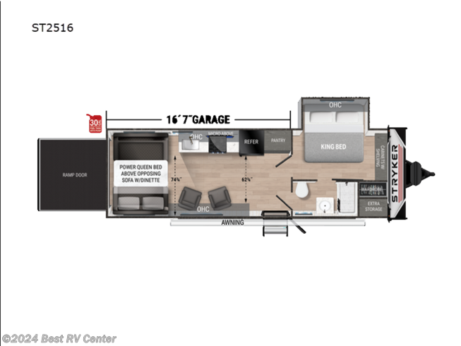 2024 Cruiser RV Stryker ST2516 - New Toy Hauler For Sale by Best RV Center in Turlock, California