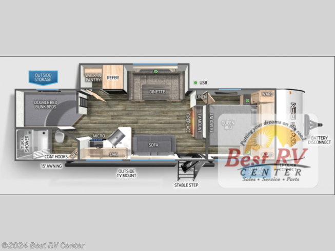 2024 Forest River Cherokee Wolf Den 272BRB - New Travel Trailer For Sale by Best RV Center in Turlock, California