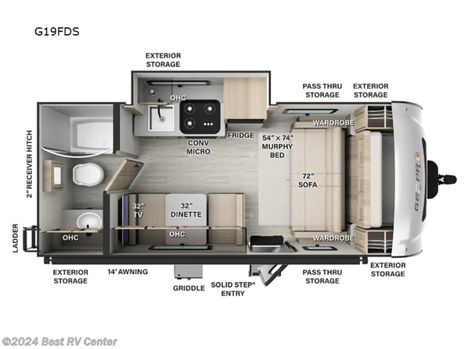 2024 Forest River Rockwood Geo Pro G19FDS - New Travel Trailer For Sale by Best RV Center in Turlock, California