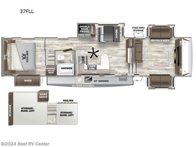 2024 Forest River Sabre 37FLL - New Fifth Wheel For Sale by Best RV Center in Turlock, California