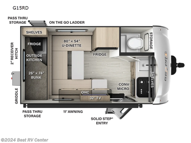 2024 Forest River Rockwood Geo Pro G15RD - New Travel Trailer For Sale by Best RV Center in Turlock, California